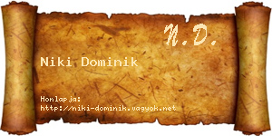 Niki Dominik névjegykártya